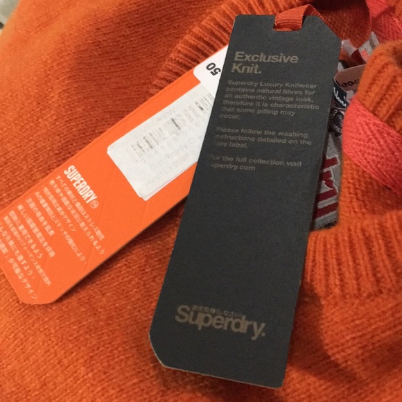NWT Superdry men's Harrow Crew orange jumper L - Picture 11 of 11